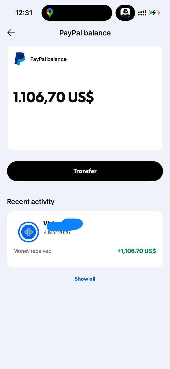Megan's PayPal payout